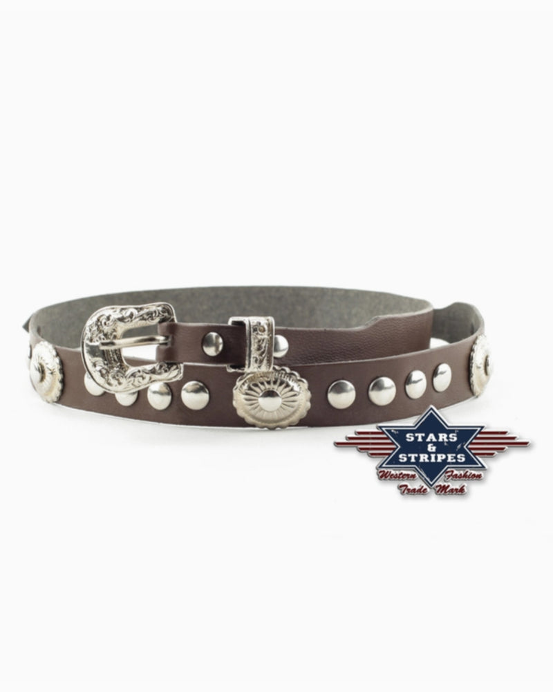 Leather Hat Band With Conchos