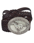 women's leather western buckle belt