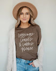 "Leggings, Leaves & Lattes Please" T-Shirt