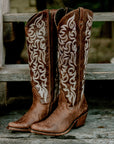 Liberty Black Aretha Tan Wide Calf Cowboy Boots