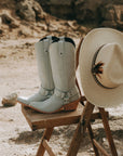 Liberty Black Nubuck Grey Cowboy Boots
