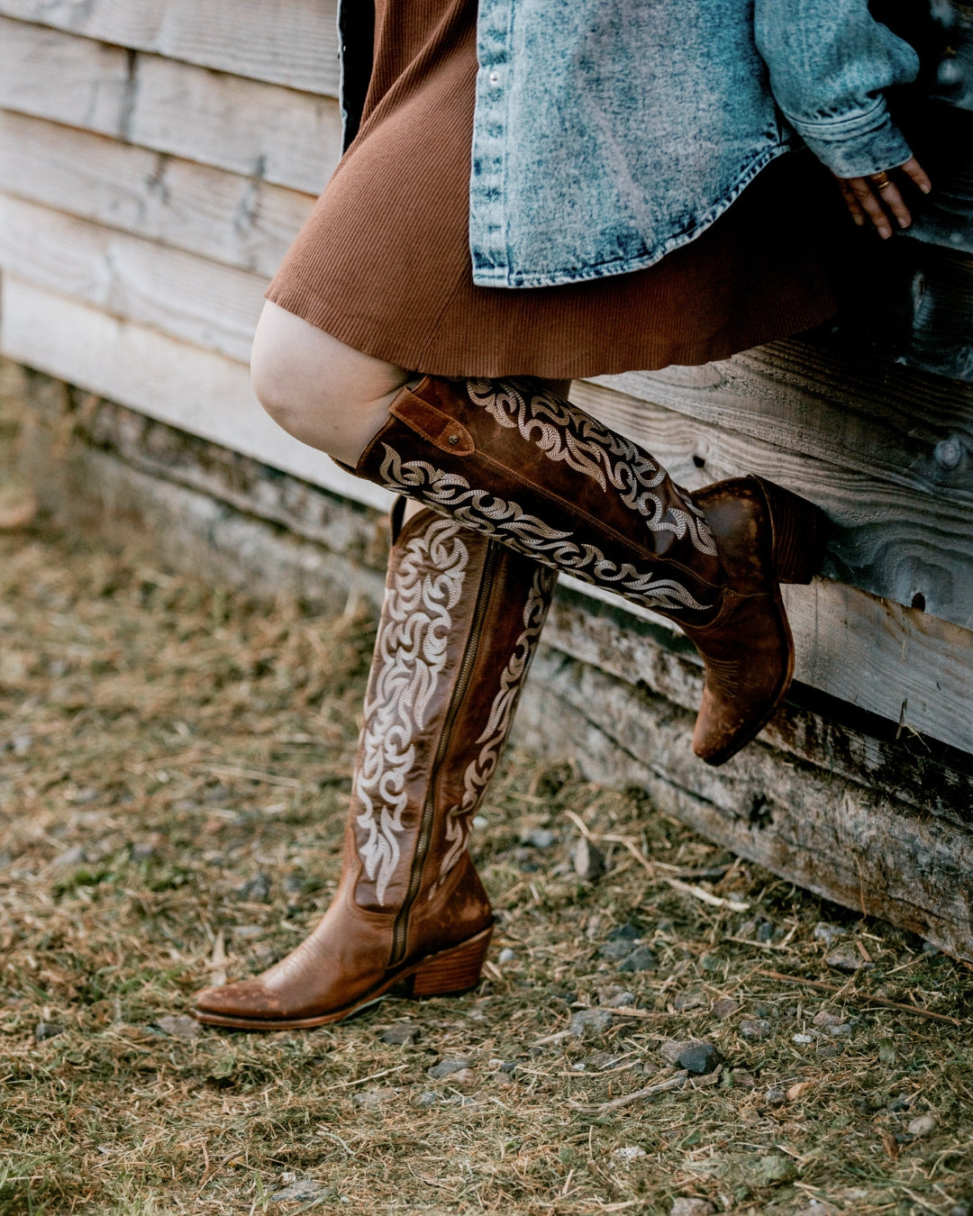 Liberty Black Aretha Tan Wide Calf Cowboy Boots