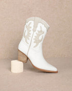 Meghan Low Calf White Cowboy Boots