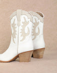 Meghan Low Calf White Cowboy Boots