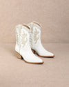 Meghan Low Calf White Cowboy Boots