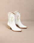 Meghan Low Calf White Cowboy Boots