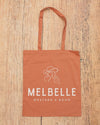 Melbelle Cowgirl Cotton Tote Bag - Orange Pink