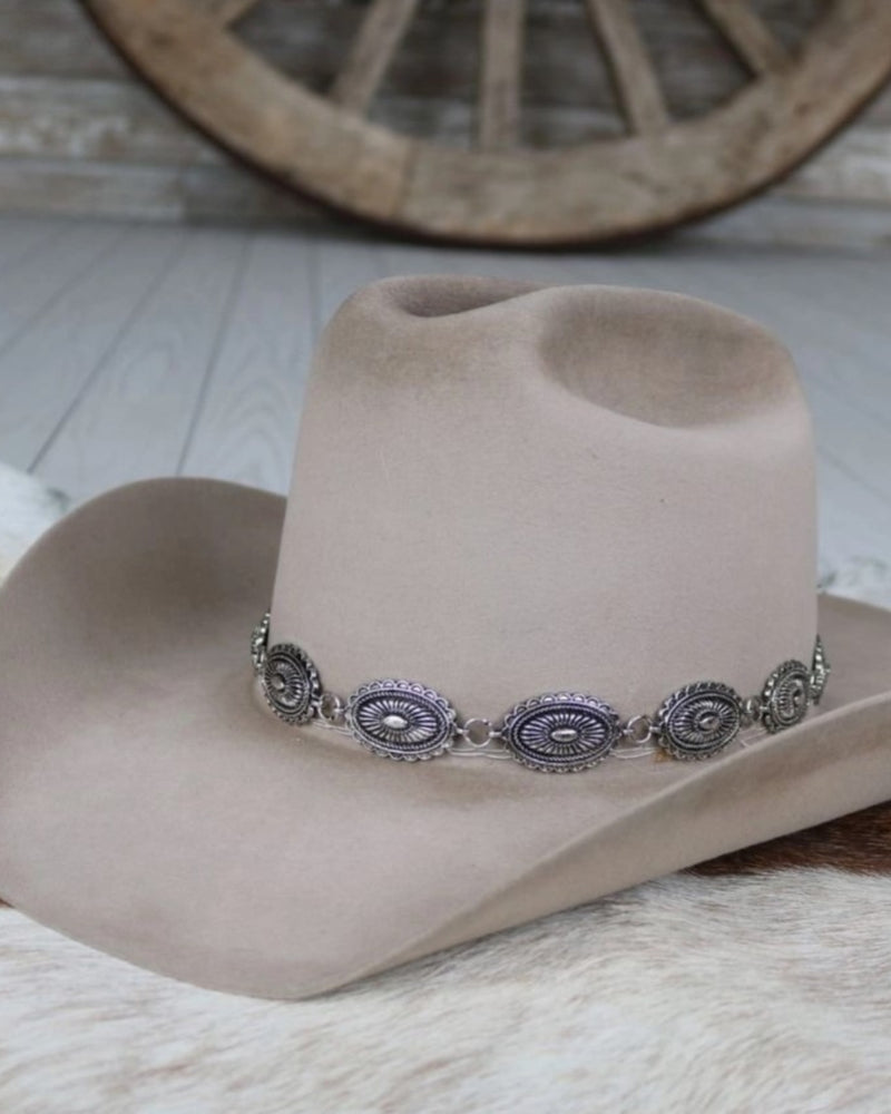 oval concho cowboy hat band