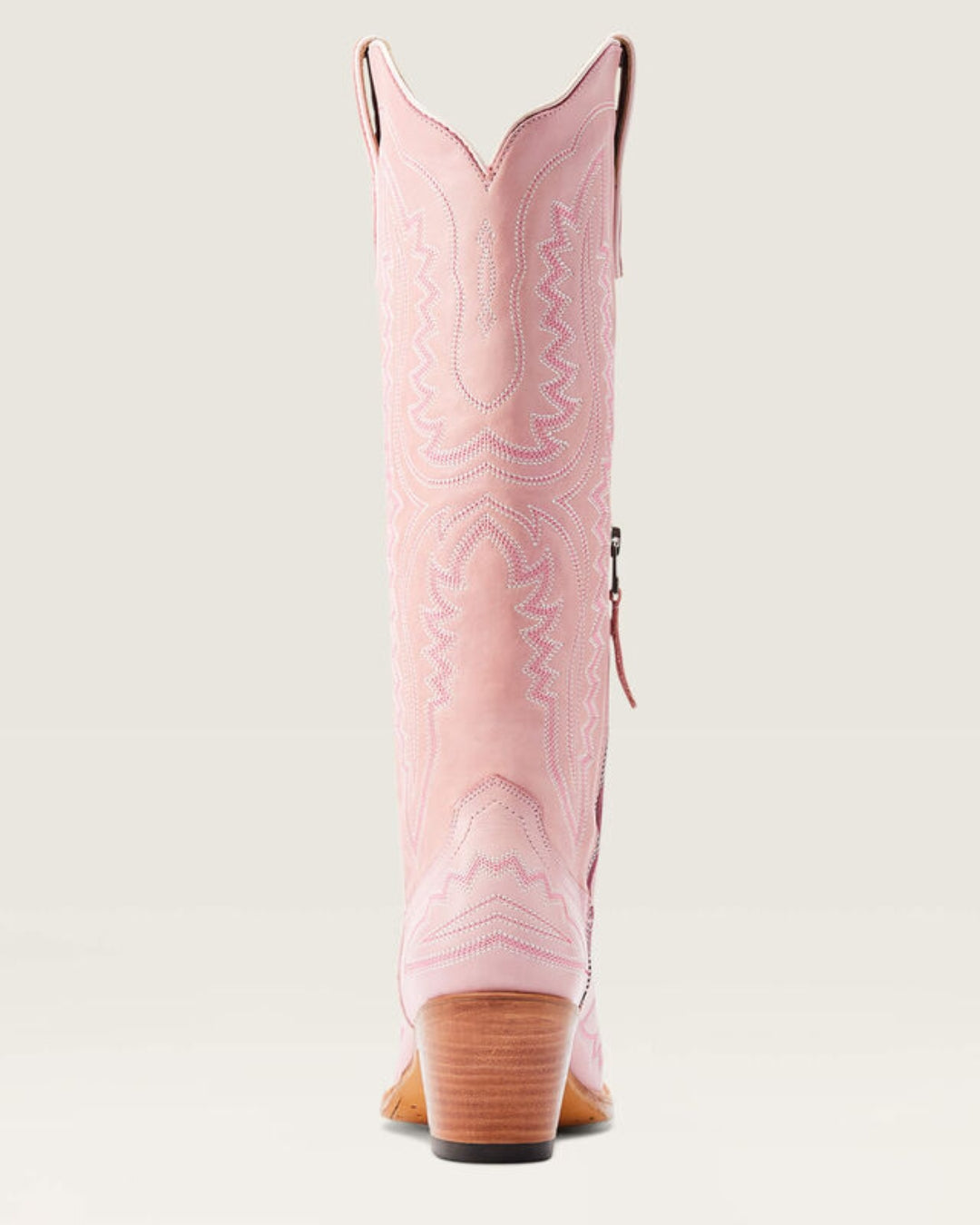 Ariat Casanova pink knee-high cowboy boots, rear view