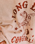 Pink mineral wash cowgirl graphic t-shirt in soft 100% cotton