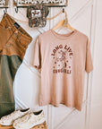 Pink "Long Live Cowgirls" vintage mineral wash graphic t-shirt