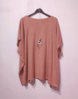 Oversized Tunic Top - Pink