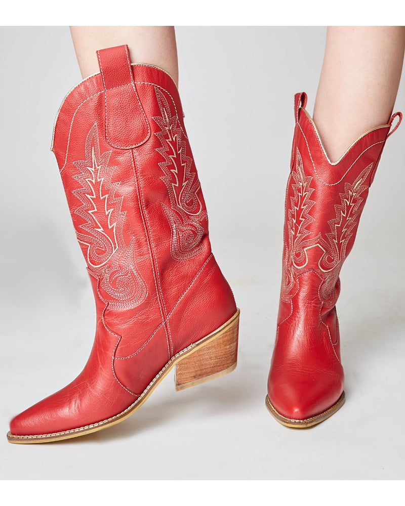Medium Red Riding Boots Madison Red Cowboy Boots | Cowboy Boots | Melbelle – Melbelle - Western ...