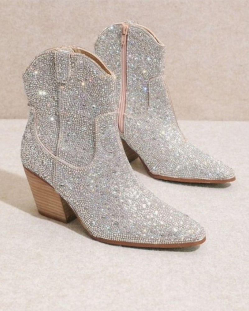 Rhinestone Ankle Cowboy Boots