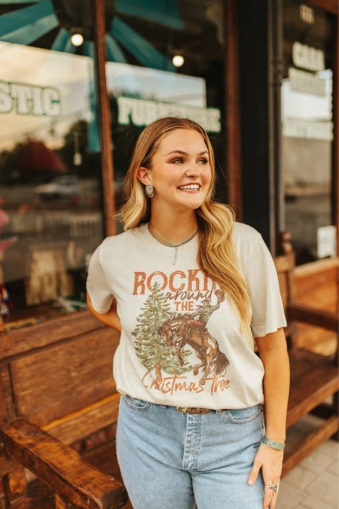Rockin Around the Christmas Tree slogan tee