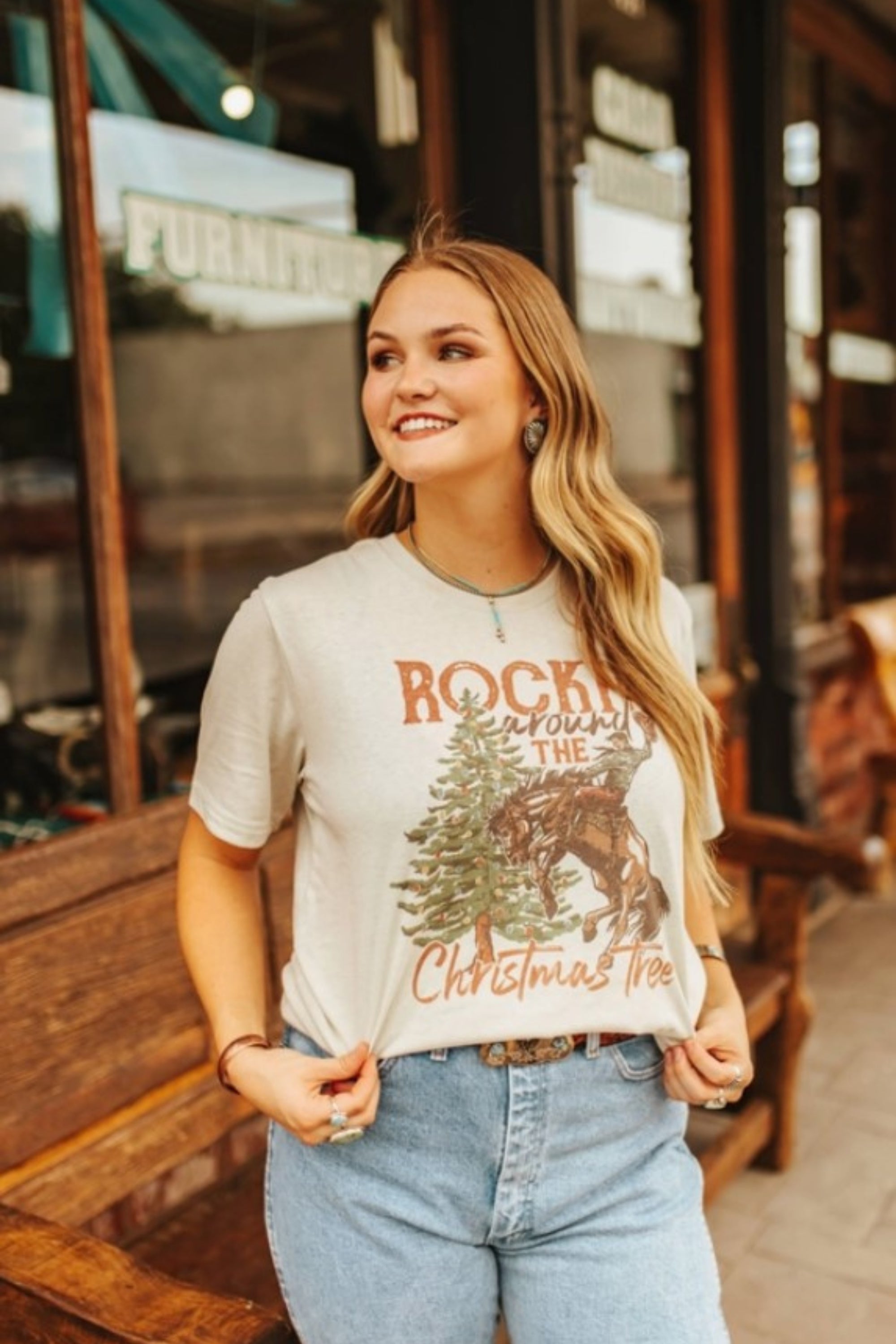 Rocking around the Christmas tree graphic tee