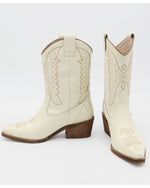 Low Calf White Cowboy Boots