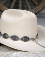 metal oval concho for cowboy hat