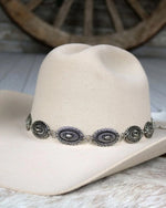 metal concho cowboy hat band