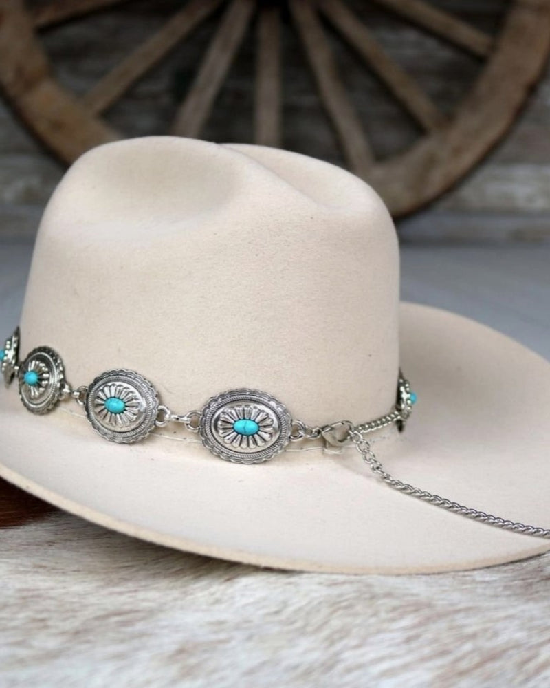 Cowboy hate band with turquoise stone 