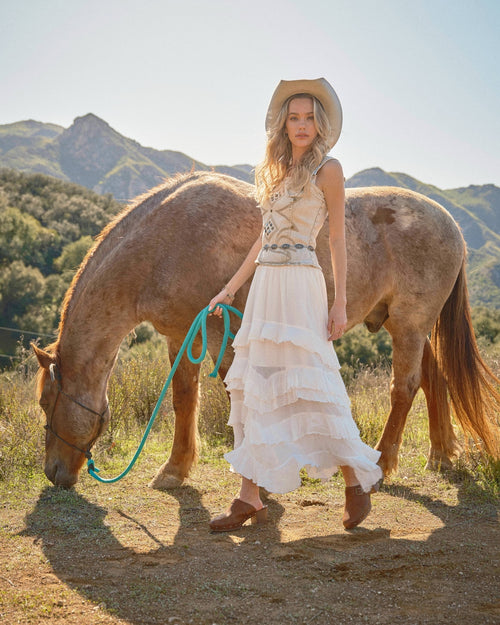 Boho Frilled Maxi Skirt