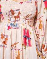 western print  mini dress close up