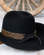 Snake Print Leather Cowboy Hat Band