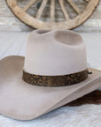 Snake Print Leather Cowboy Hat Concho