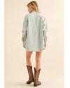 Rhinestone Embellished Denim Boyfriend Fit Denim Jacket