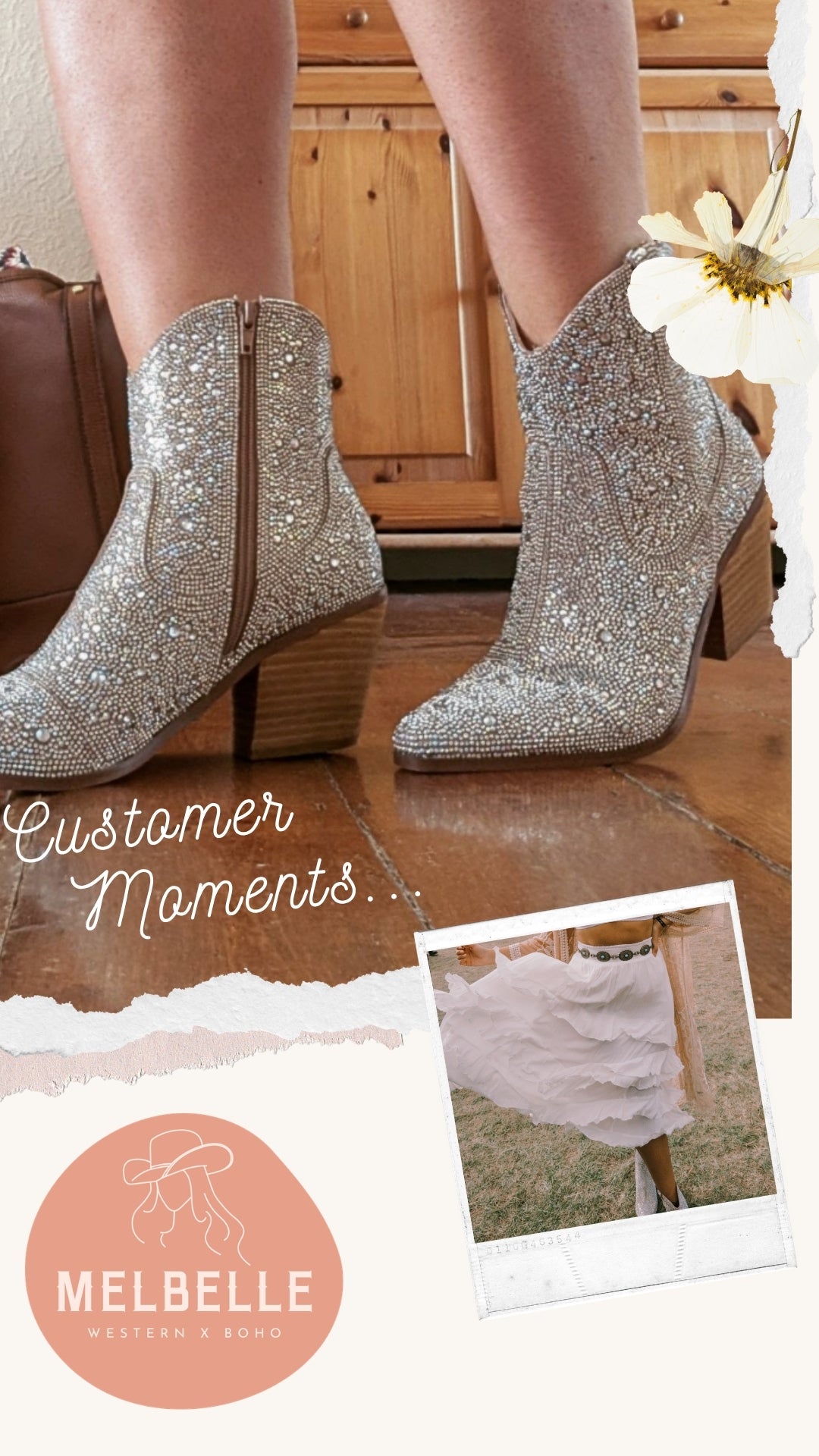 Rhinestone Ankle Cowboy Boots