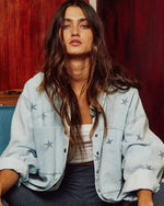 Denim shacket with stars