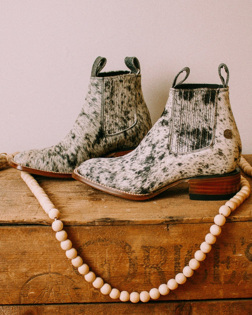 Western cowhide chelsea boot