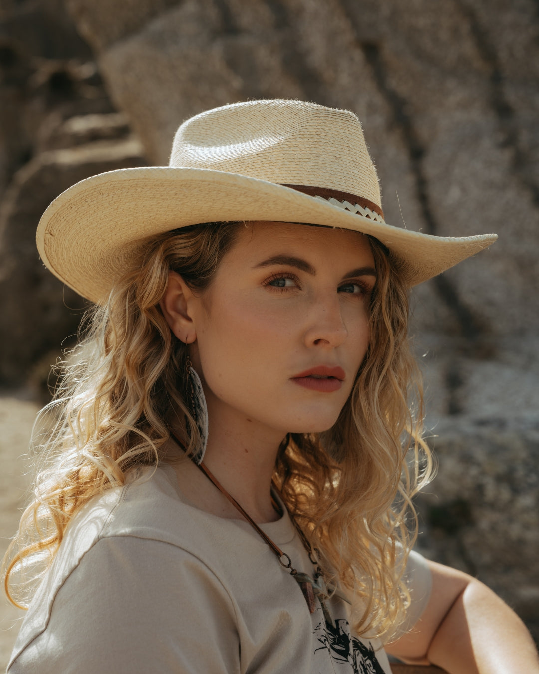 Boho Wester Styled Lainey Wilson Straw Cowgirl Hat