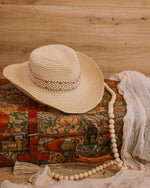 Tucson Straw Cowboy Hat with Aztec band
