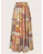 Sunset Patchwork Boho Maxi Skirt