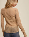Tan Textured Lace Layering Top