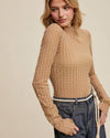 Tan Textured Lace Layering Top