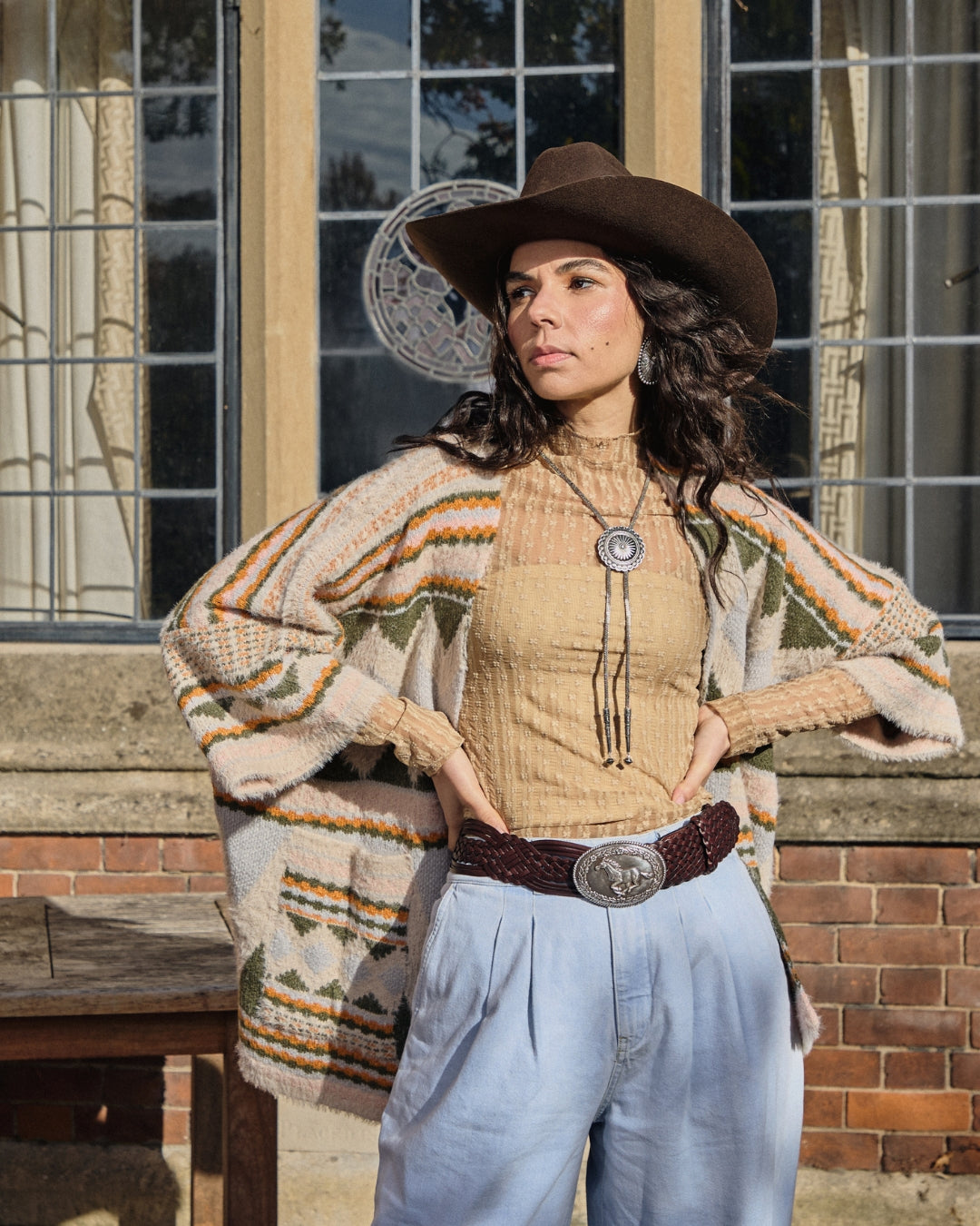 Lux lace layering top in tan