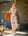 Tie front western print maxi dress