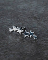 Silver Triple Star Stud Earrings