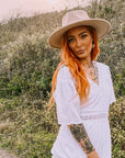 Wide Brim Hat Vegan Felt - Dune