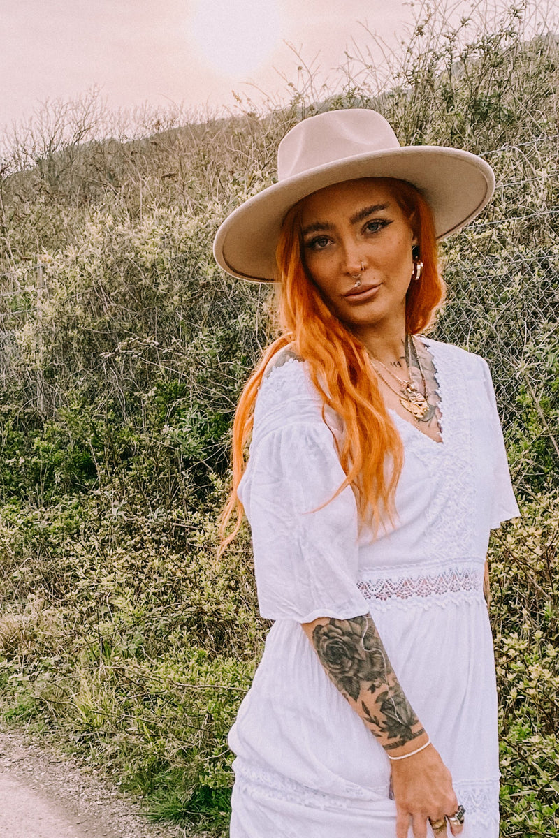 Hat Bohemian Attire White Bohemian Style Boho Cowboy Hat Wide