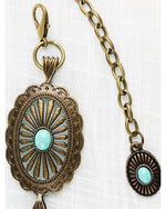 Turquoise Concho Chain Belt – Antique Gold