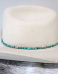 Thin Turquoise Stone Cowboy Hat Band
