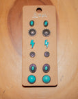 Western Stud Earrings Set of 6 Pairs