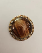 Vintage Banded Agate Brooch