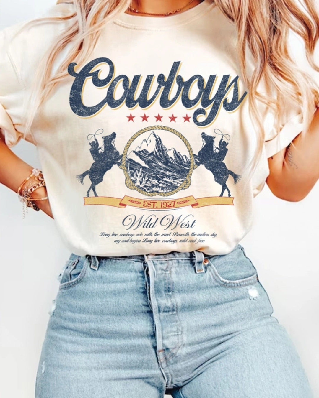 Retro vintage cowboy graphic t-shirt
