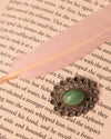 Vintage Oval Green Stone Brooch