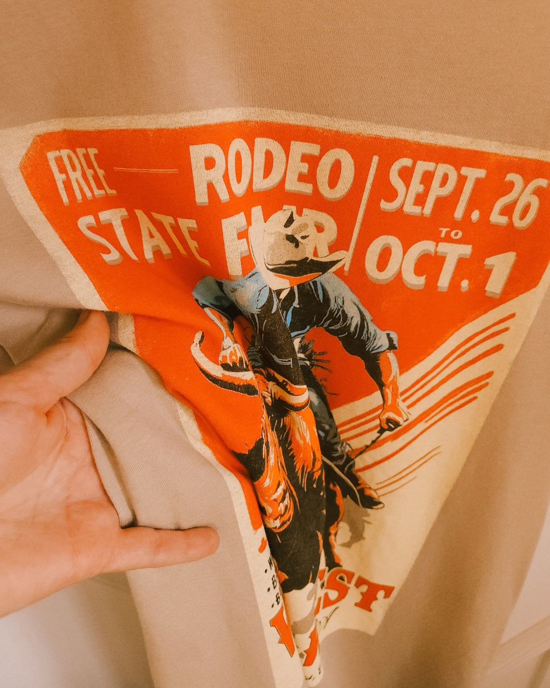 Wild West rodeo cowboy graphic t-shirt in soft 100% cotton