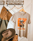 Vintage Wild West rodeo graphic tee with classic crew neck and relaxed fit